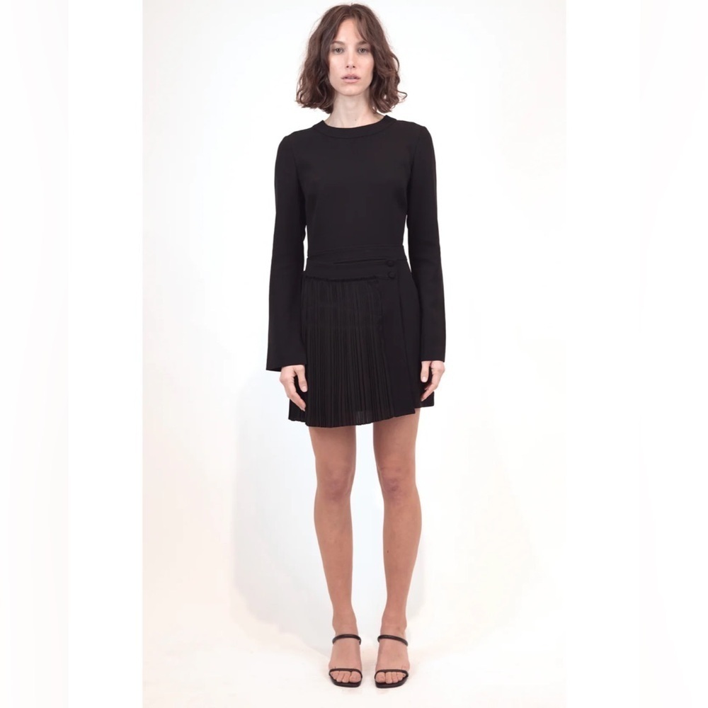 SIMKHAI Zabelle Long Sleeve Mini Dress Black - Picture 2 of 8